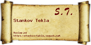 Stankov Tekla névjegykártya